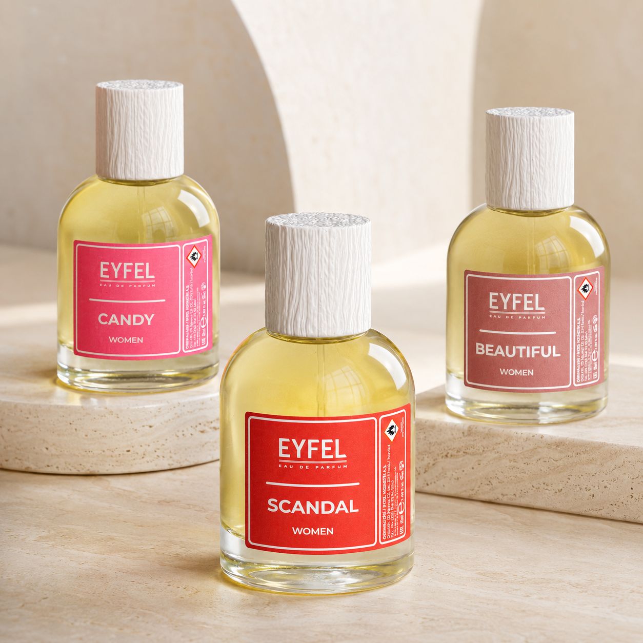 EYFEL Women's Best Seller Fragrance Pack - (Scandal, Candy & Beautiful)